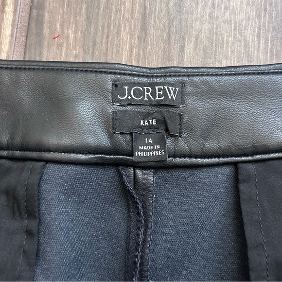 J. Crew Kate Straight Leg Pants in Faux Leather Black Sz 14 - Picture 8 of 10